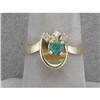 Image 1 : 14K emerald & diamond ring #1209755