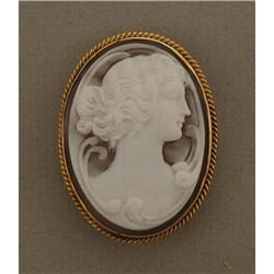 14K shell cameo pin #1209774