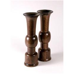 Chinese Walnut wood vases, 19th century #1209797