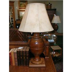 Large Solid Oak Table Lamp from England #1209812