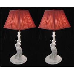 Pair of White Stork Table Lamps #1209897