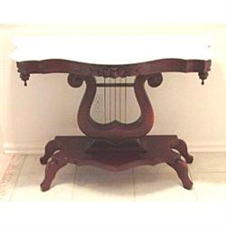 Victorian Marble Top Mahogany Console Table  #1209903