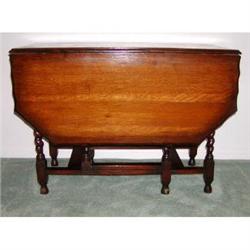 English Oak Drop Leaf Hexagon Pub Table #1209904