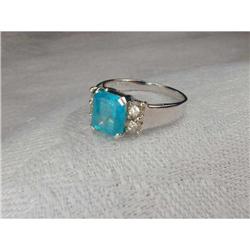 Estate 14K WG Gold Diamond 2 CT Emerald Ring #1209914