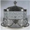 Image 1 : Biscuit Jar Crystal & Silver Plate c1875 #1210040