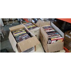 3 BOXES OF DVDS