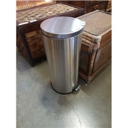 LARGE STAINLESS GARBAGE CAN W/ FOOT PEDAL