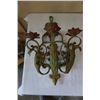 Image 2 : 2 METAL FLOWER WALL SCONCES