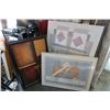 Image 1 : LARGE ABSTRACT PRINT AND 2 PAINTINGS