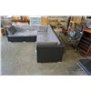 Image 8 : BRAND NEW OUTDOOR RATTAN SYMMETRICAL SECTIONAL RETAIL $2099 W/ DARK GREY CUSHIONS, 3 THROW PILLOWS -