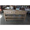 Image 2 : RECLAIMED SOLID WOOD 5 DRAWER WINE CABINET W/ STORAGE FOR 12 BOTTLES AND SHELF