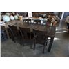 Image 8 : ASHLEY SIGNATURE DARK RUSTIC DINING TABLE W/ EXTENSION AND 6 DINING CHAIRS