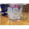 Image 2 : ART GLASS PEDESTAL DISH, FIRST NATIONS VASE, HAND PAINTED BLUE VASE AND GLASS VASE