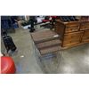 Image 2 : 3PC NESTING METAL AND RATTAN SIDE TABLES