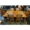 Image 1 : OAK DINING TABLE WITH LEAF AND 6 CHAIRS