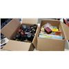 Image 1 : 2 BOXES OF MONSTER TRUCKS, KIDS BOOKS, COLLECTIBLES