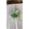 Image 8 : GREEN GLASS VASE, 2 PEDESTAL DISHES AND PLATE