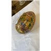 Image 8 : 2 CLOISONNE EGGS - APPROX 9 AND 3 INCHES