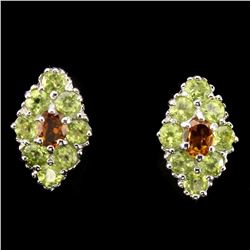 Natural Yellow Citrine & Peridot Earrings