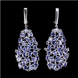 Natural Unheated Oval Tanzanite Earrings