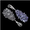 Image 2 : Natural Unheated Oval Tanzanite Earrings