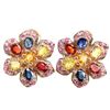 Image 1 : MULTI COLOR SAPPHIRE & RED RUBY Flower Earrings