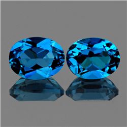 Natural  AAA London Blue Topaz Pair {Flawless-VVS1}