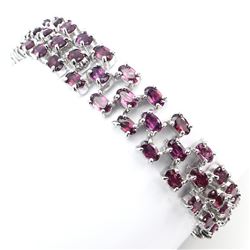 Natural Raspberry Rhodolite 104 Carats Garnet Bracelet