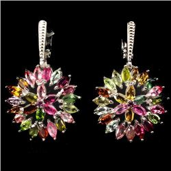 Natural Fancy Colors Marquise Tourmaline Earrings