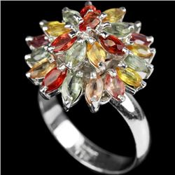 Natural Multi Color Fancy Sapphire 6.24 Cts Ring