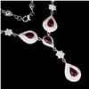 Image 2 : Genuine Stunning Pear Red Ruby 7x5 MM Necklace