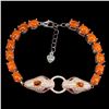 Image 1 : Natural Ethopian Oval Orange Fire Opal Cobra  bracelet