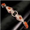 Image 2 : Natural Ethopian Oval Orange Fire Opal Cobra  bracelet