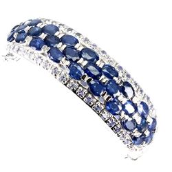 Natural Blue Sapphire 6x4 MM & Tanzanite Bangle