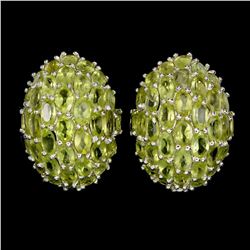 Natural Unheated Oval Peridot 60 Carats Earrings