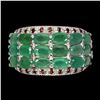 Image 1 : Natural Top Green Emerald & Garnet Ring