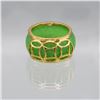 Image 1 : Carved Jade Ring Mounted in 14 kt Gold Overlay