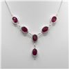 Image 2 : Sterling Silver Natural 55 Ct Ruby Necklace