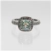 Image 1 : Stunning 3 Ct Emerald Green Colored Diamond Ring.