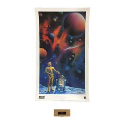 Signed Star Wars: Empire Strikes Back Litho with Piece of Debbie Reynolds Dance Studio Floor