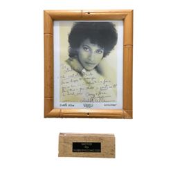 Debbie Allen Signed Photo and Piece of Debbie Reynolds Studio Dance Floor