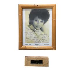 Debbie Allen Signed Photo and Piece of Debbie Reynolds Studio Dance Floor