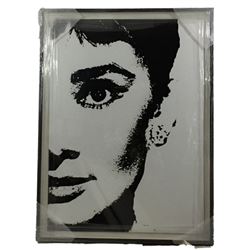 Audrey Hepburn Black and White Framed Photo