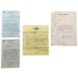 Pomeroy Cannon Offer & Signed Contracts (1921-22)