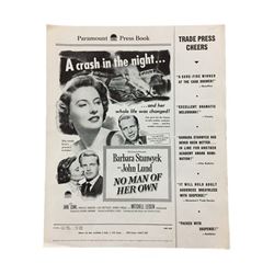 No Man of Her Own (1950) Rare Publicity Press Book