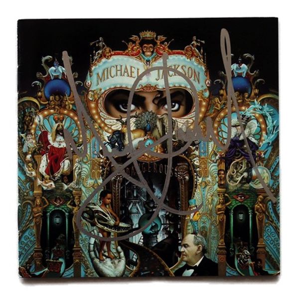 Michael Jackson Signed Dangerous Booklet Cover