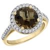 Image 1 : 2.44 CTW Quartz & Diamond Ring 14K Yellow Gold - REF-56X2M