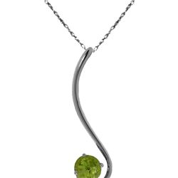 Genuine 0.55 ctw Peridot Necklace 14KT White Gold - REF-26K2V