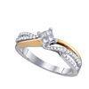 Image 1 : 1/3 CTW Womens Princess Diamond Cluster Ring 14kt White Gold - REF-47H3R