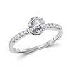 Image 1 : 1/4 CTW Womens Round Diamond Solitaire Promise Ring 14kt White Gold - REF-24N5A